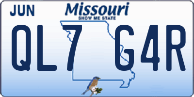 MO license plate QL7G4R