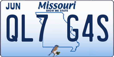 MO license plate QL7G4S