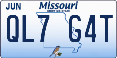 MO license plate QL7G4T