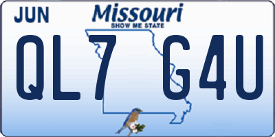 MO license plate QL7G4U