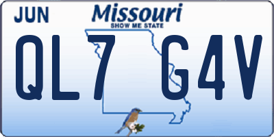 MO license plate QL7G4V