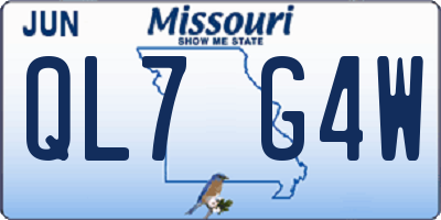 MO license plate QL7G4W