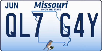 MO license plate QL7G4Y