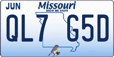 MO license plate QL7G5D