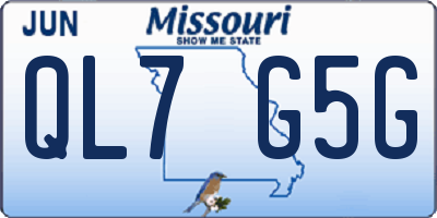 MO license plate QL7G5G