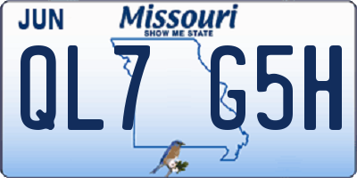 MO license plate QL7G5H