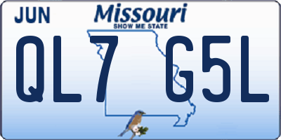 MO license plate QL7G5L