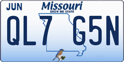 MO license plate QL7G5N