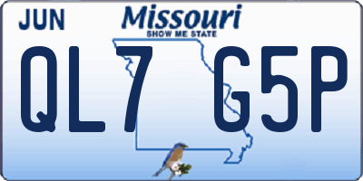 MO license plate QL7G5P