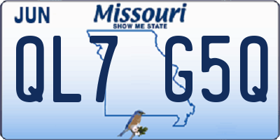 MO license plate QL7G5Q