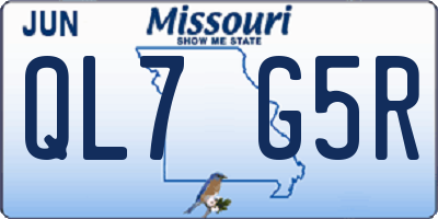 MO license plate QL7G5R