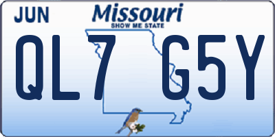 MO license plate QL7G5Y
