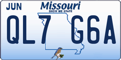 MO license plate QL7G6A