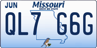 MO license plate QL7G6G