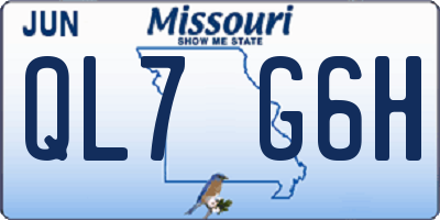 MO license plate QL7G6H