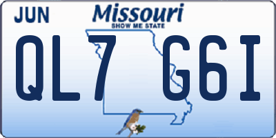 MO license plate QL7G6I