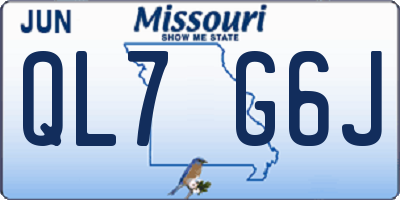 MO license plate QL7G6J