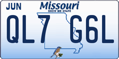MO license plate QL7G6L