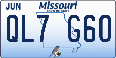 MO license plate QL7G6O