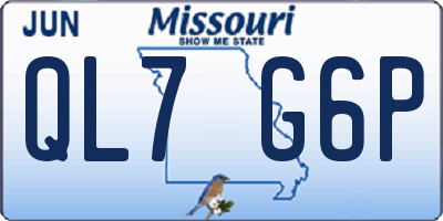 MO license plate QL7G6P