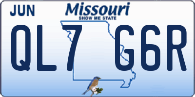 MO license plate QL7G6R