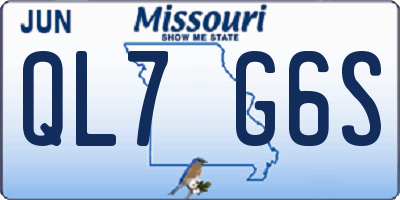MO license plate QL7G6S