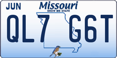 MO license plate QL7G6T
