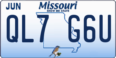 MO license plate QL7G6U