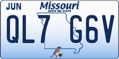 MO license plate QL7G6V