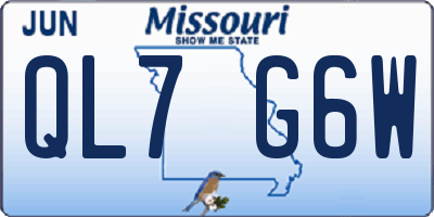 MO license plate QL7G6W