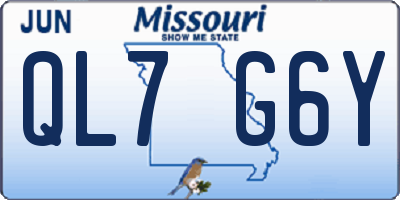 MO license plate QL7G6Y