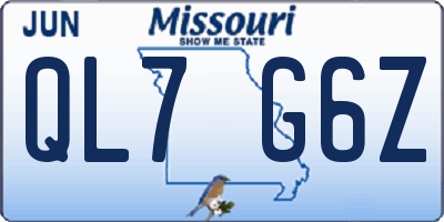 MO license plate QL7G6Z