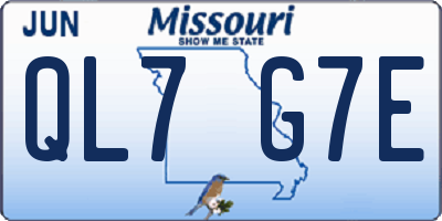 MO license plate QL7G7E
