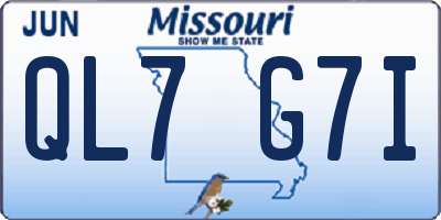 MO license plate QL7G7I