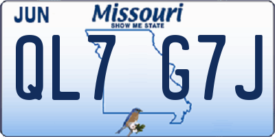 MO license plate QL7G7J
