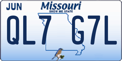 MO license plate QL7G7L