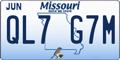 MO license plate QL7G7M