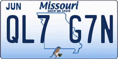 MO license plate QL7G7N