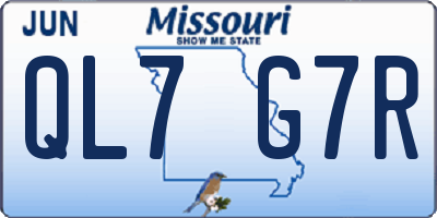 MO license plate QL7G7R