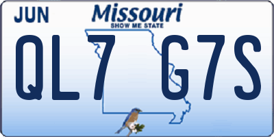 MO license plate QL7G7S