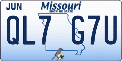 MO license plate QL7G7U