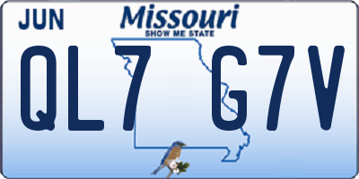 MO license plate QL7G7V