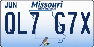 MO license plate QL7G7X