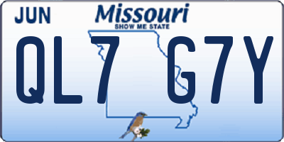 MO license plate QL7G7Y