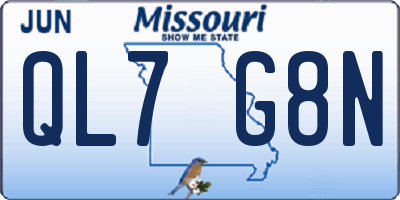 MO license plate QL7G8N