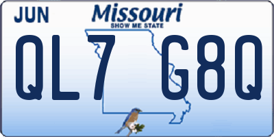 MO license plate QL7G8Q