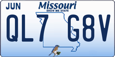 MO license plate QL7G8V