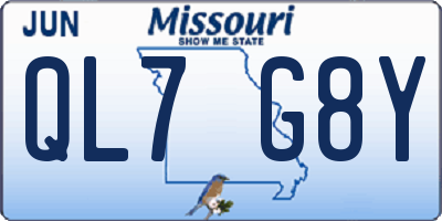 MO license plate QL7G8Y