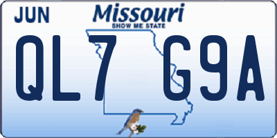 MO license plate QL7G9A