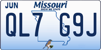 MO license plate QL7G9J